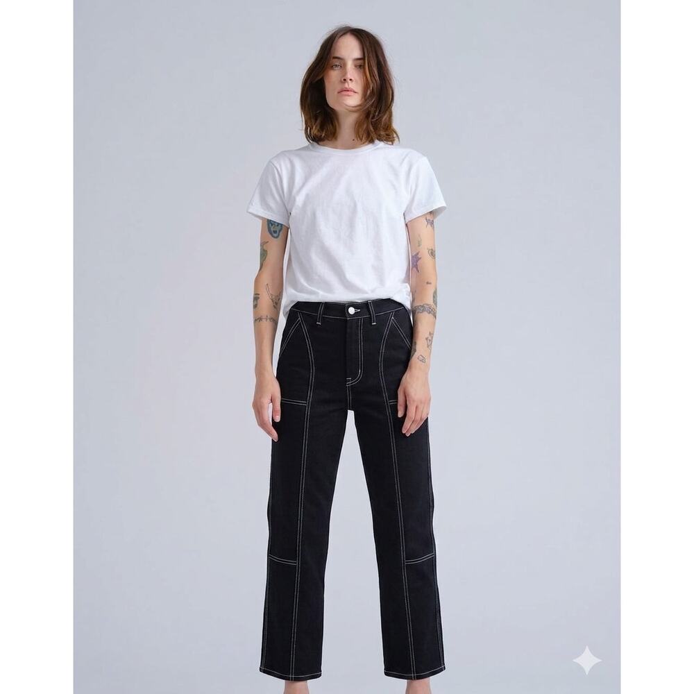 NWT Trave Amelia Black Betty High Rise Slim Straight Sz 27 Deadstock Minimalist